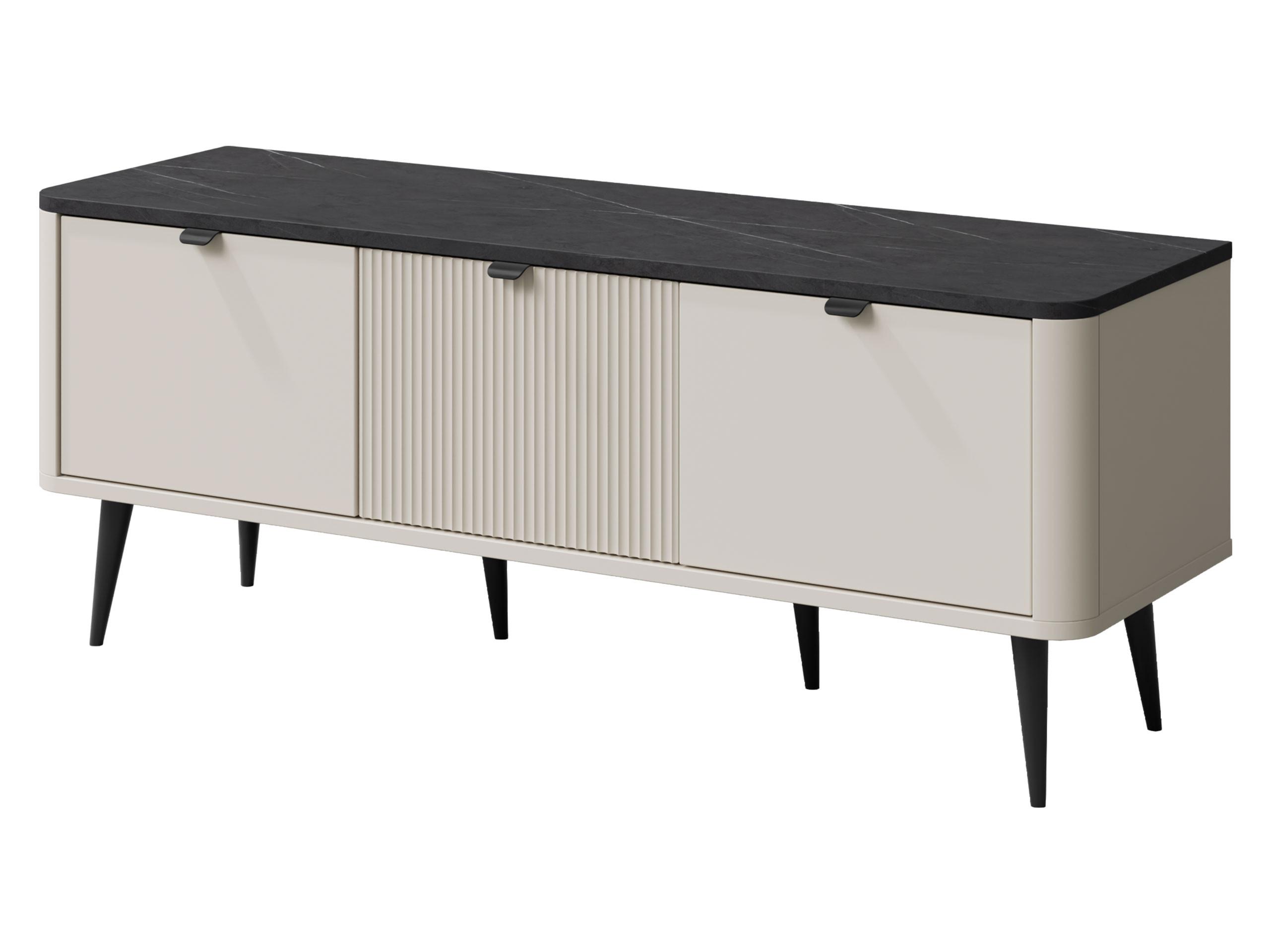 TV-ELEMENT Marly 3K RE14 - Kaschmir/Schwarz, Holzwerkstoff/Metall (130/52/40cm) - MIRJAN24