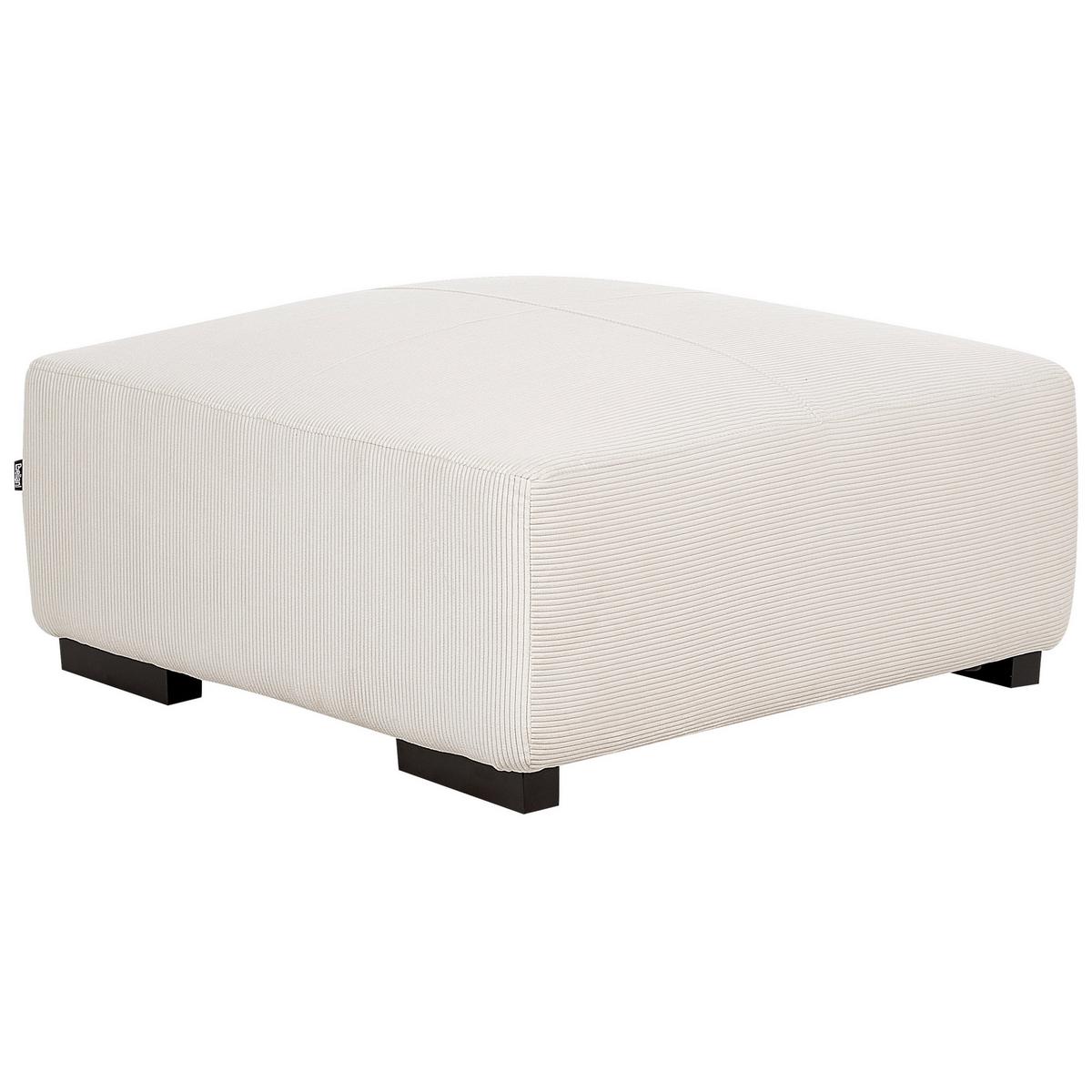 OTTOMANE Cord Cremeweiß Lungo - Creme, Textil (80/35/80cm) - Beliani