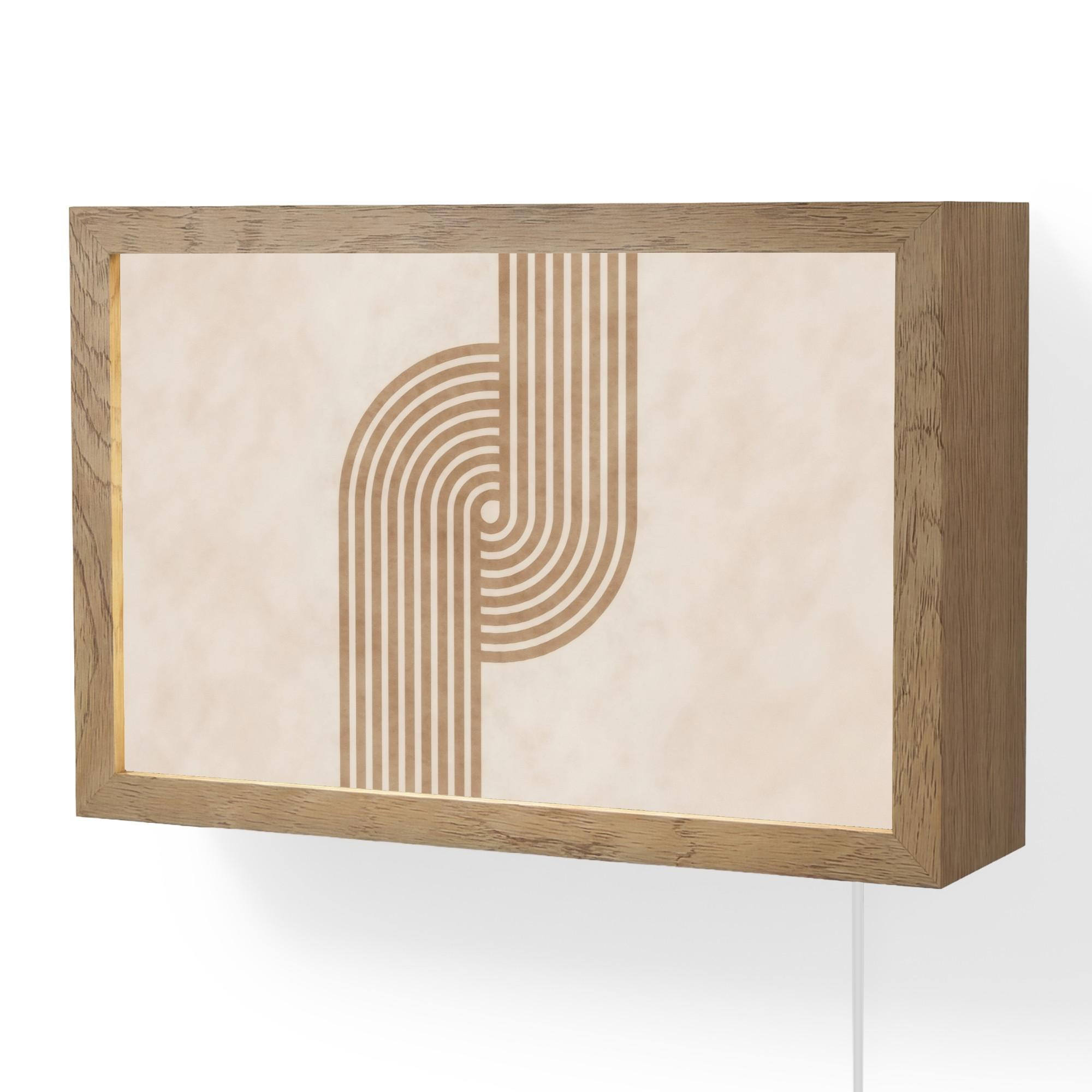 WANDLEUCHTE Symmetrische Biegung - kupferfarbig 30x20 cm - Beige, Holzwerkstoff (30/20/8cm) - OnlyWow