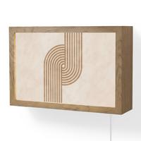 WANDLEUCHTE Symmetrische Biegung - kupferfarbig 30x20 cm - Beige, Holzwerkstoff (30/20/8cm) - OnlyWow