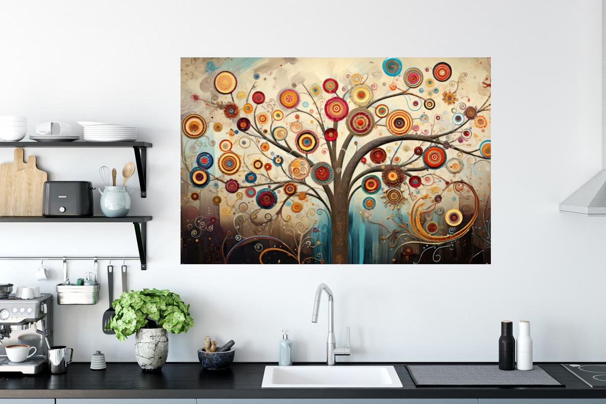 WANDTATTOO Baum - Baum des Lebens - Farbe Wandsticker 120x80 cm - Braun, Kunststoff (120/80/0.1cm) - MuchoWow