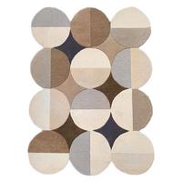 WOLLTEPPICH HALLEIN, mit Wellenmuster, Beige-Braun, 160 x 230 cm - Beige, Textil (230/160cm) - KADIMA DESIGN