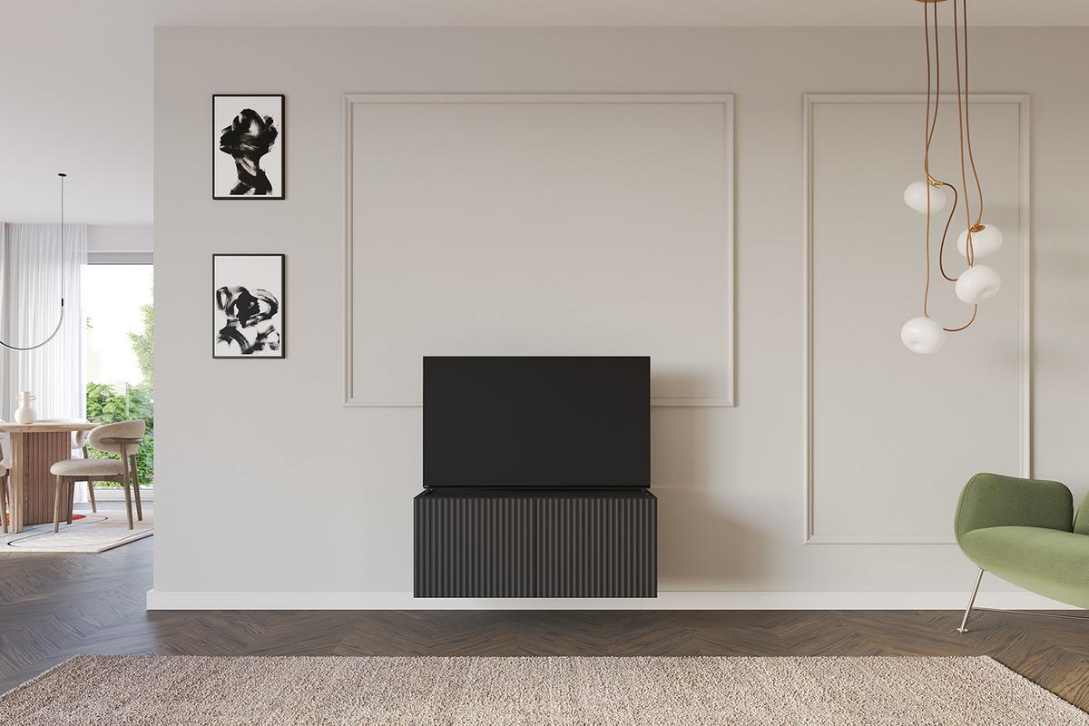 LOWBOARD NOA-2-W 100x40x40 cm - Schwarz - Schwarz, Holzwerkstoff (100/40/40cm) - ALTDECOR