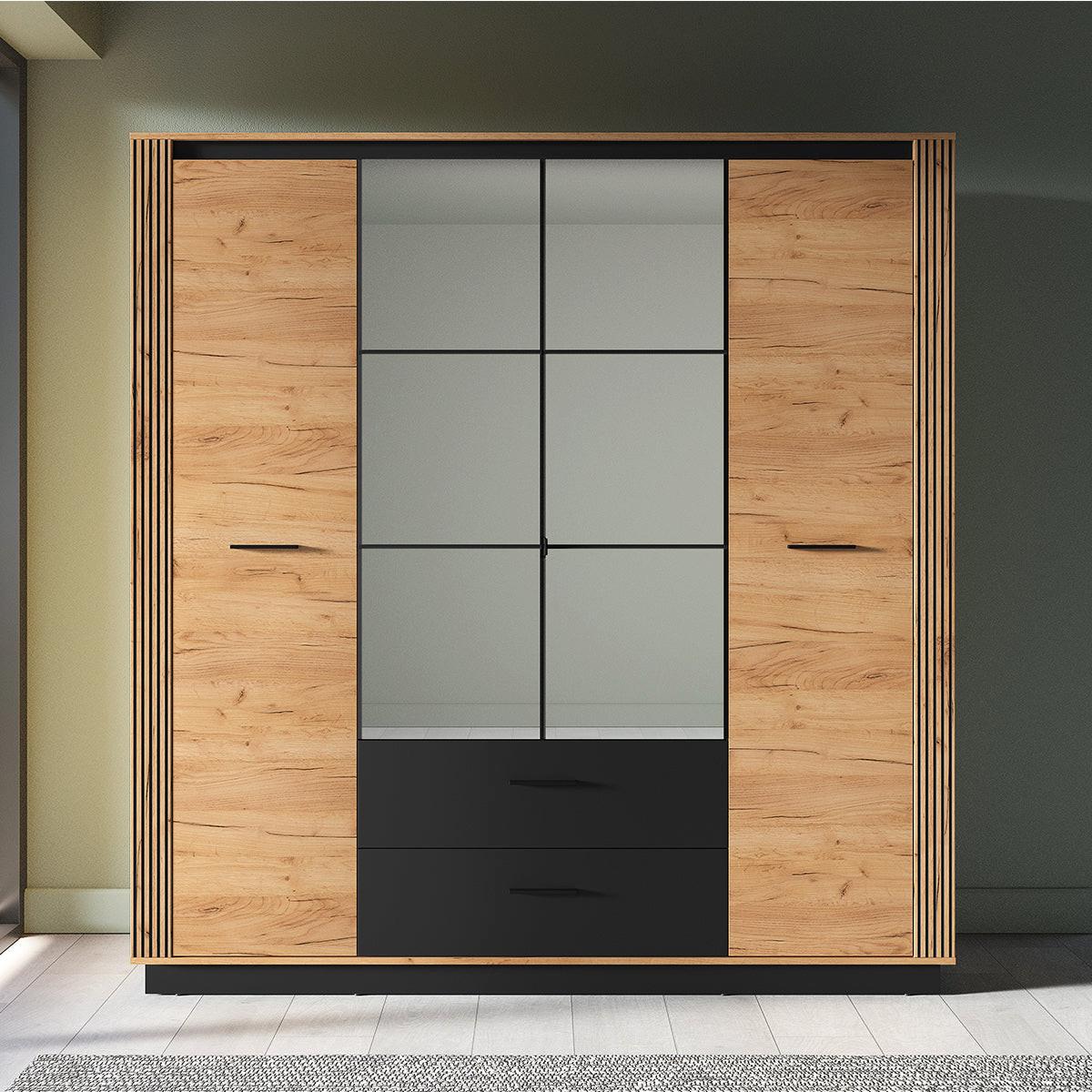 SCHRANK 4 Türen Solal Holz - Braun, Holzwerkstoff (200/210/58cm) - Petits-meubles