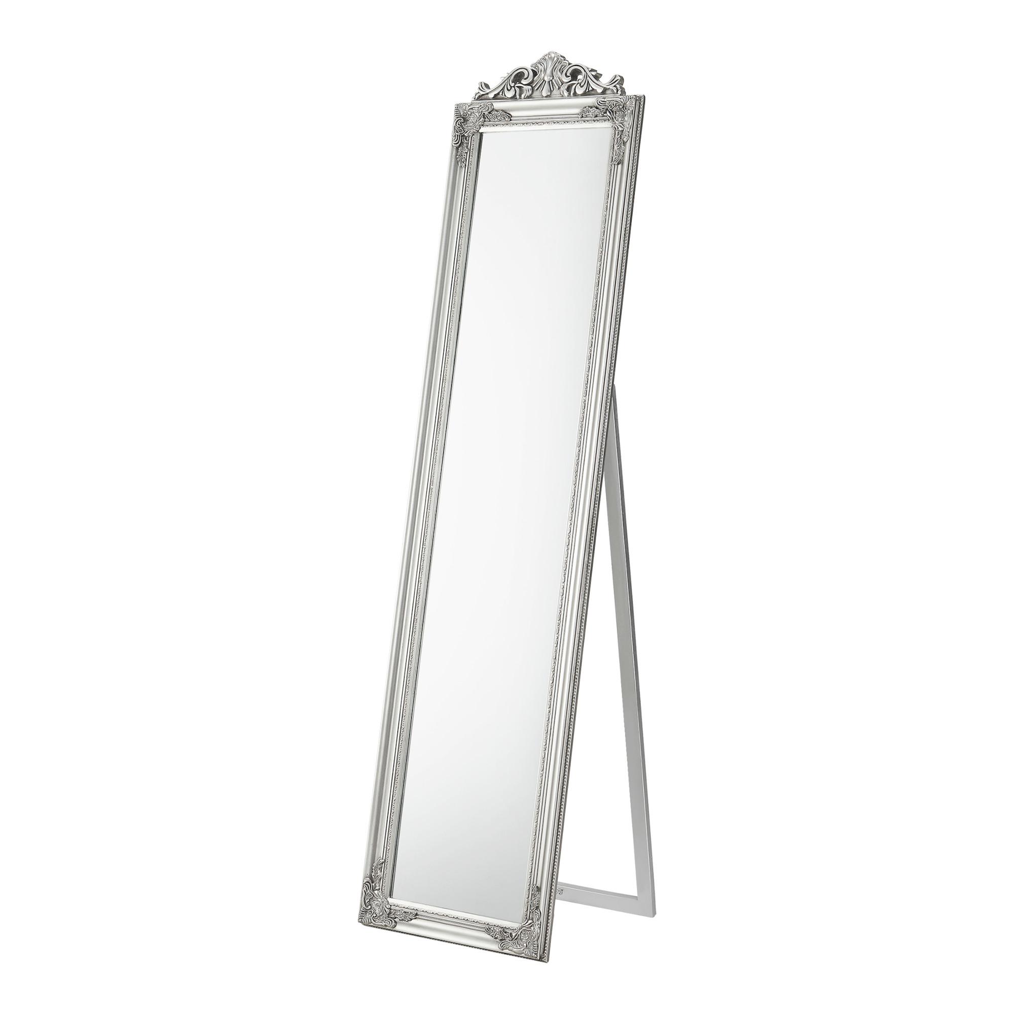 STANDSPIEGEL Arezzo - Silberfarben, Glas/Holz (28.5/160/140cm) - [en.casa]