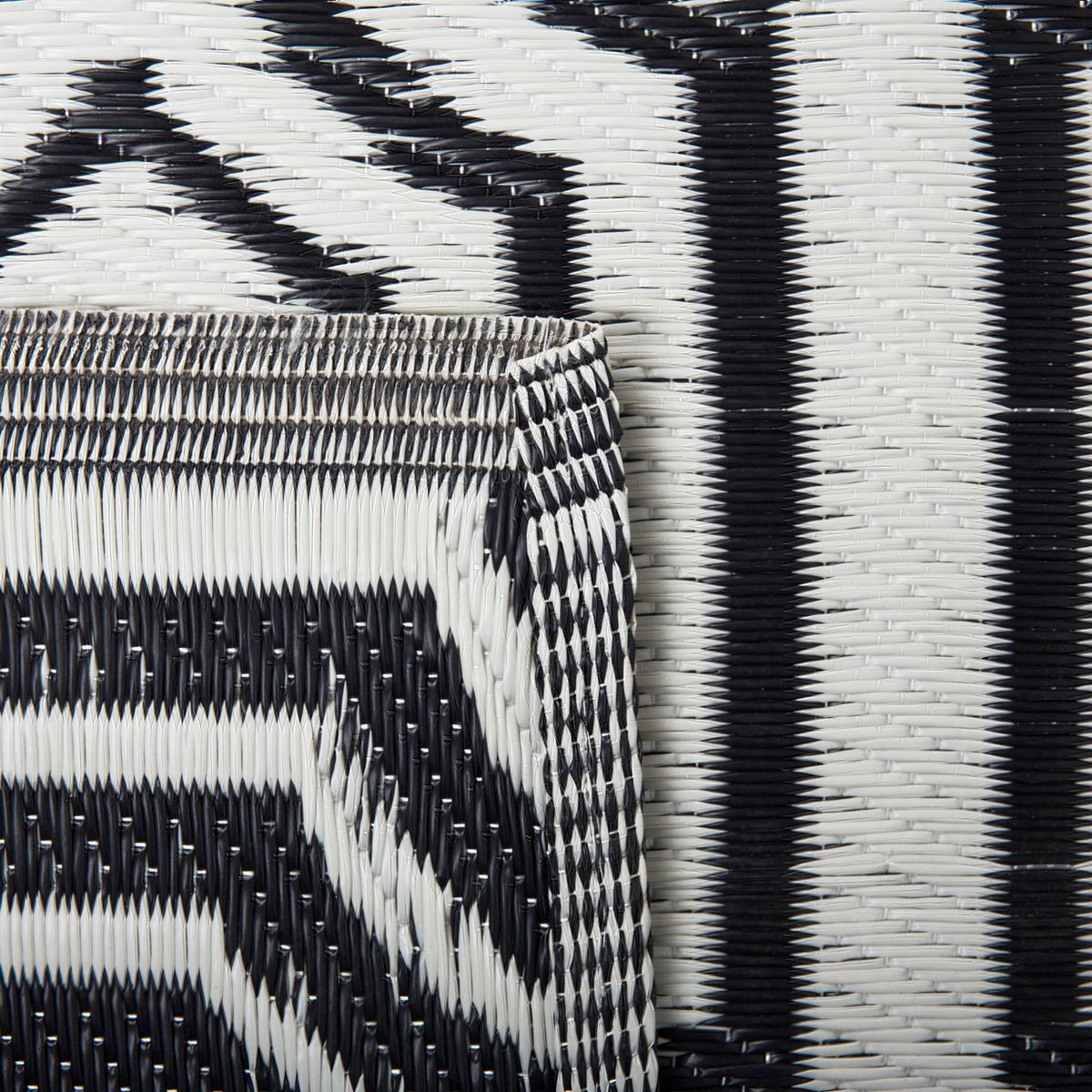 OUTDOOR-TEPPICH Bidar 180/90 cm - Schwarz, Kunststoff (90/180cm) - Beliani