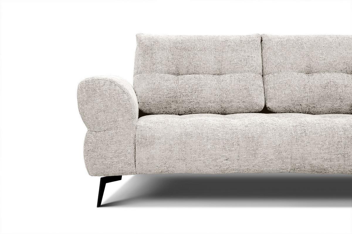 ECKSOFA SALVINI 5-Sitzer, ecru - Ecru/Schwarz, Holzwerkstoff/Textil (292/158cm) - Wozimo