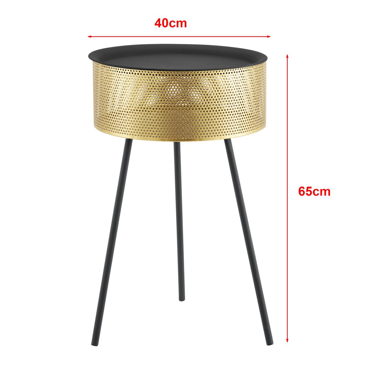 BEISTELLTISCH Gällivare - Goldfarben, Holzwerkstoff (40/40/65cm) - [en.casa]