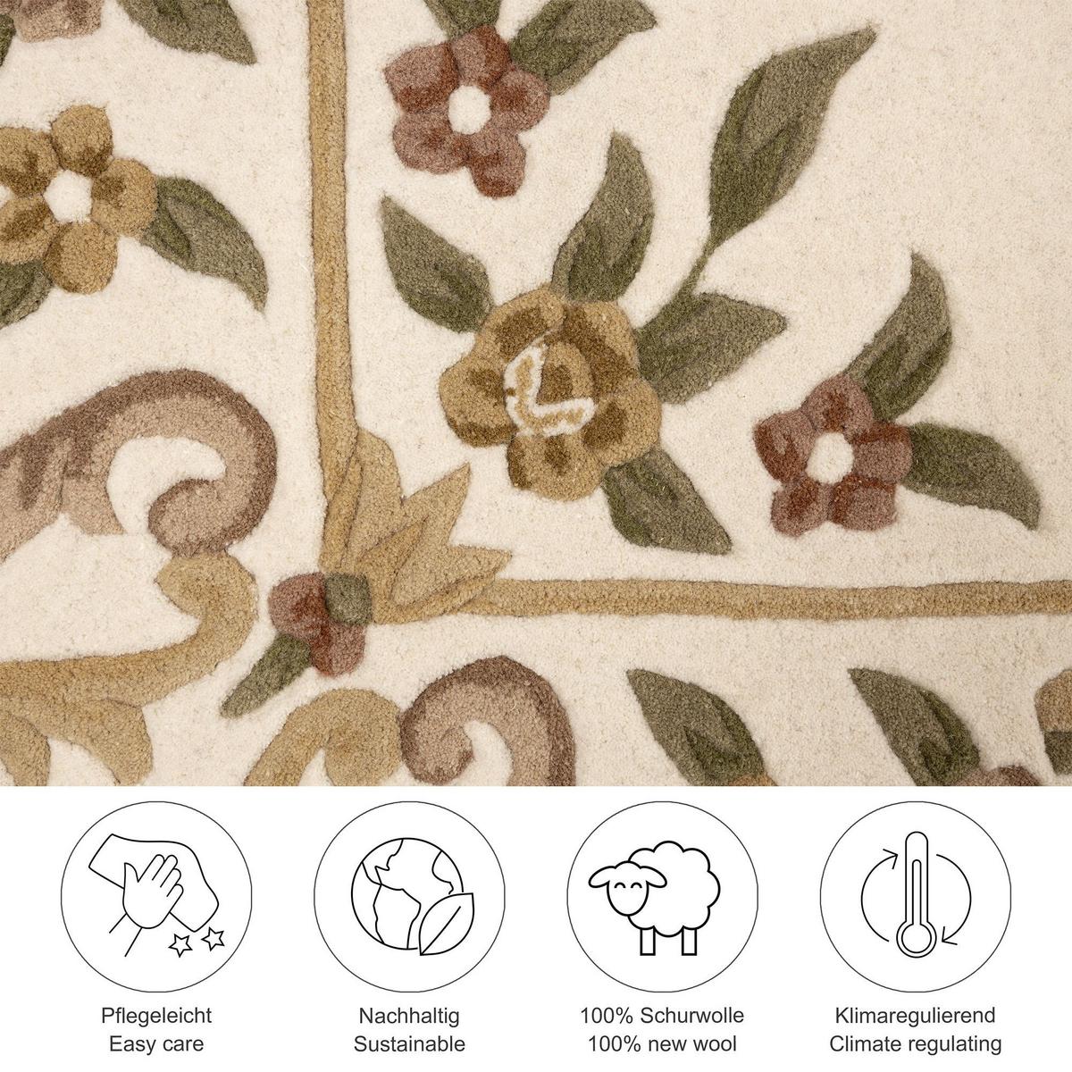 HANDTUFTTEPPICH Bloomingville 190x250 cm - Beige, Textil (190/250cm) - THEKO