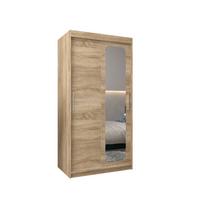 SCHWEBETÜRENSCHRANK 200/100/62 2-türig - Silberfarben/Sonoma Eiche, Holz/Kunststoff (100/200/62cm) - MÖBEL KRYSPOL