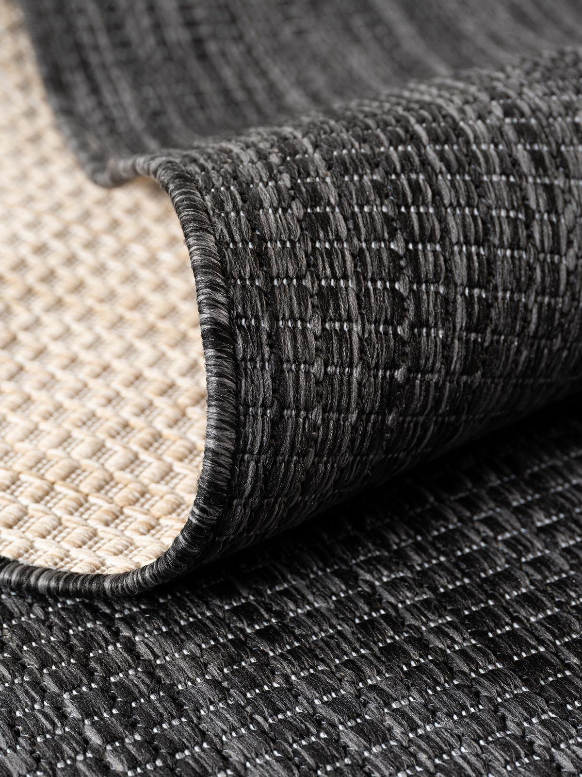 TEPPICH Flachgewebe, Outdoor, Fußbodenheizung-geeignet, VIGOLENO in Anthrazit, 280 x 370 cm - Anthrazit, Textil (280/370cm) - KADIMA DESIGN