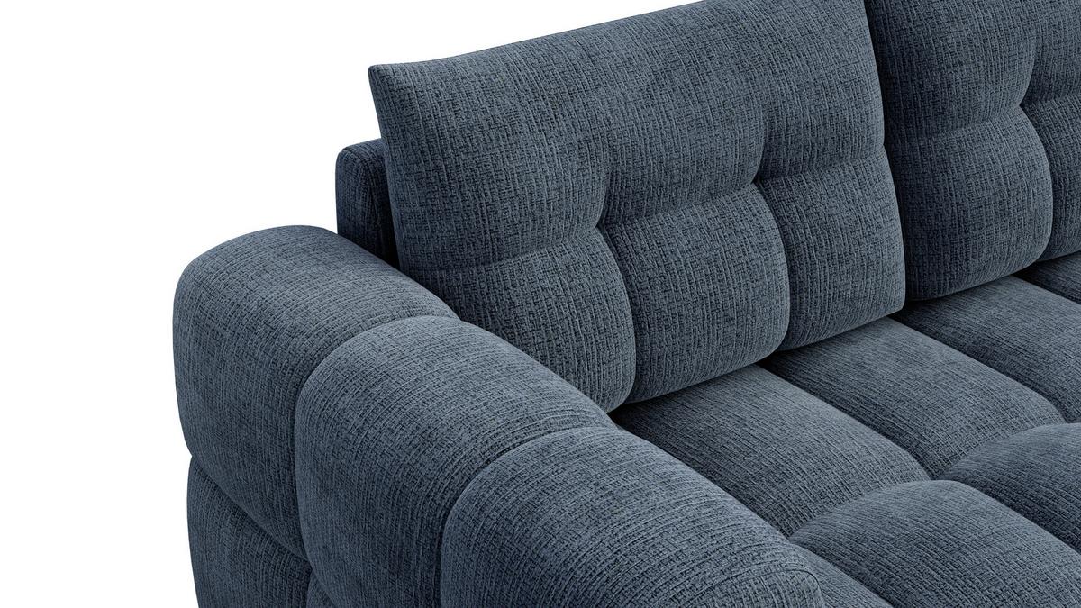 ECKSOFA CLOUDI 4-Sitzer rechts, marineblau - Blau/Schwarz, Holz/Textil (294/160cm) - Wozimo
