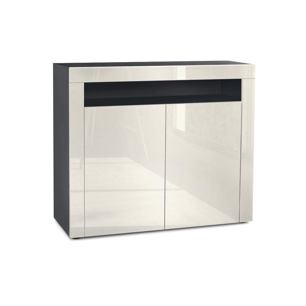 KOMMODE Valencia Creme Hochglanz / Creme Hochglanz - Creme, Holzwerkstoff (108/92/40cm) - Vladon