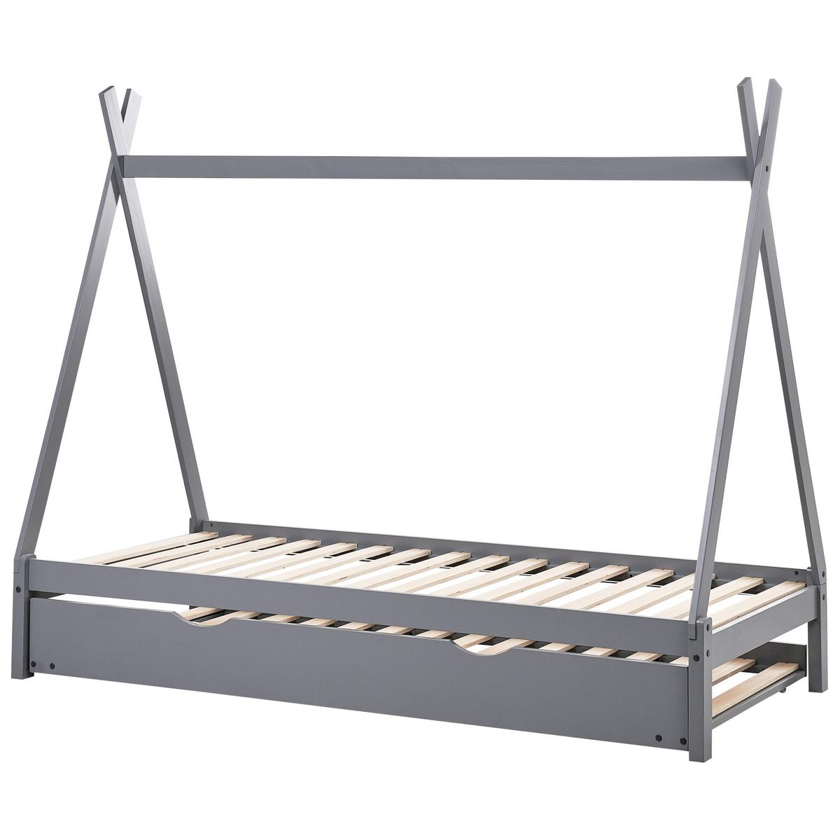 KINDERBETT 90x200 cm Grau Talmontiers - Grau, Holz (90/200cm) - Beliani