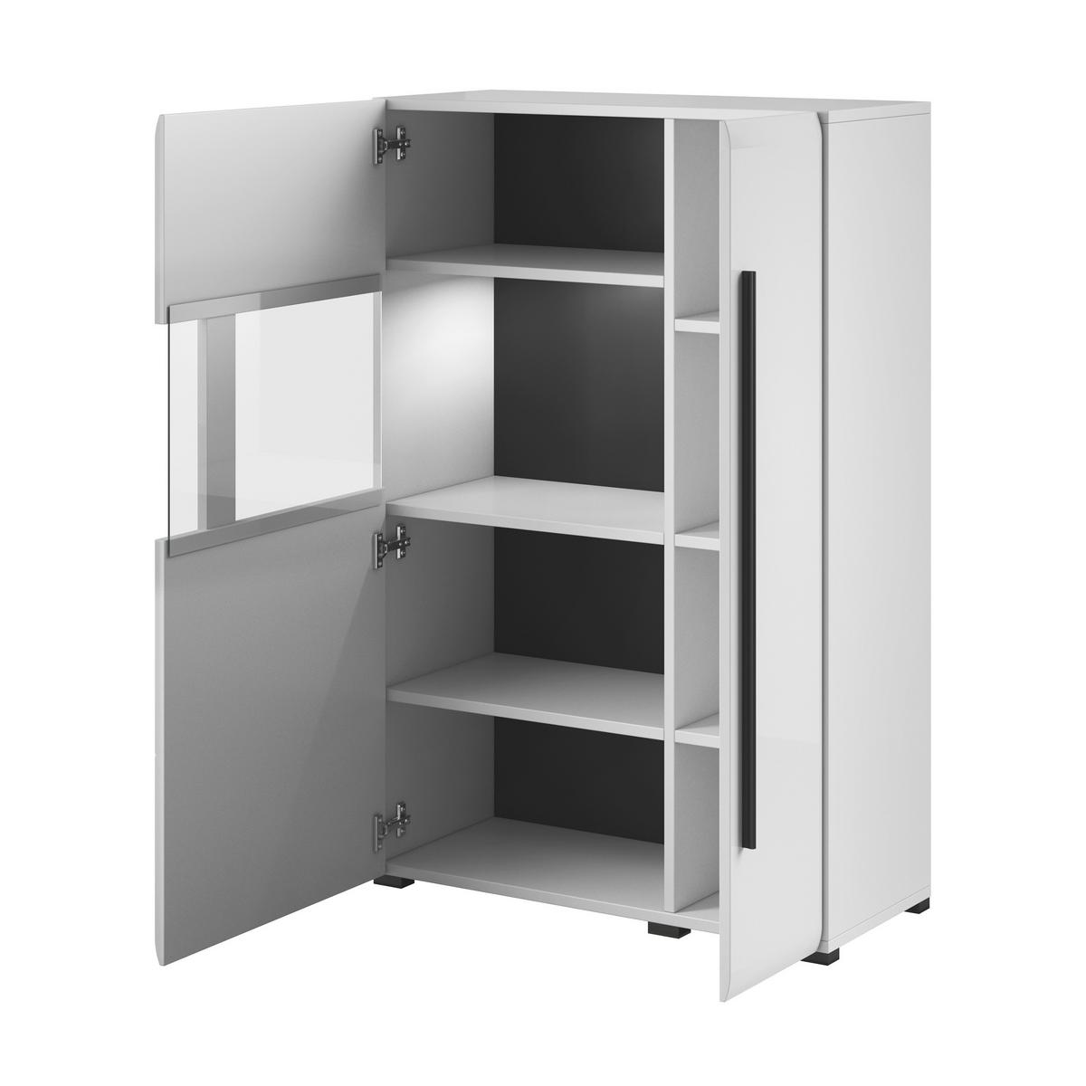 HIGHBOARD TULLIA 90/136/39 cm mit 2 Türen Weiß - Weiß, Holzwerkstoff (90/136/39cm) - MASSENO