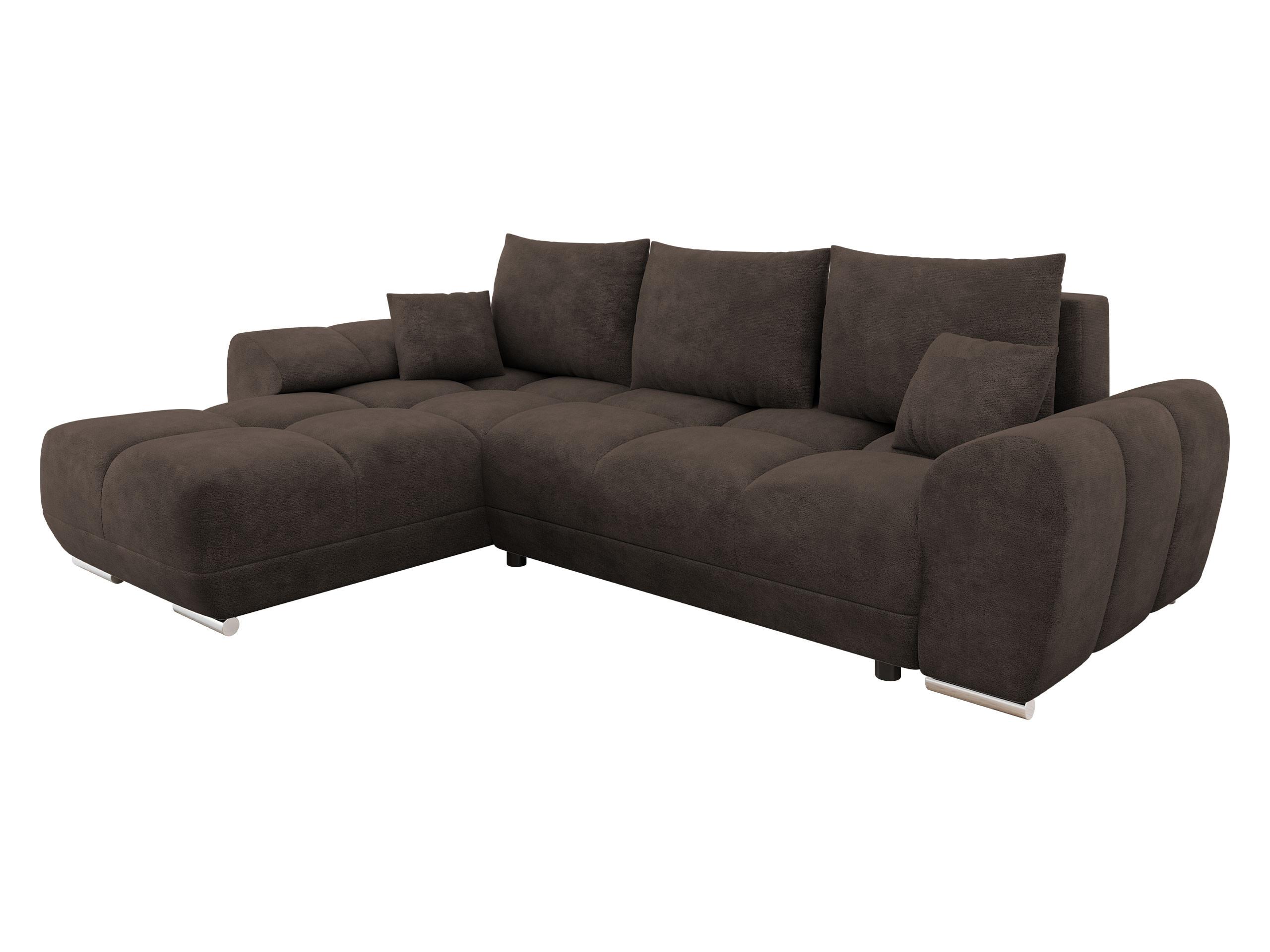 ECKSOFA Logo - Dunkelbraun/Silberfarben, Holz/Kunststoff (291/183cm) - MIRJAN24
