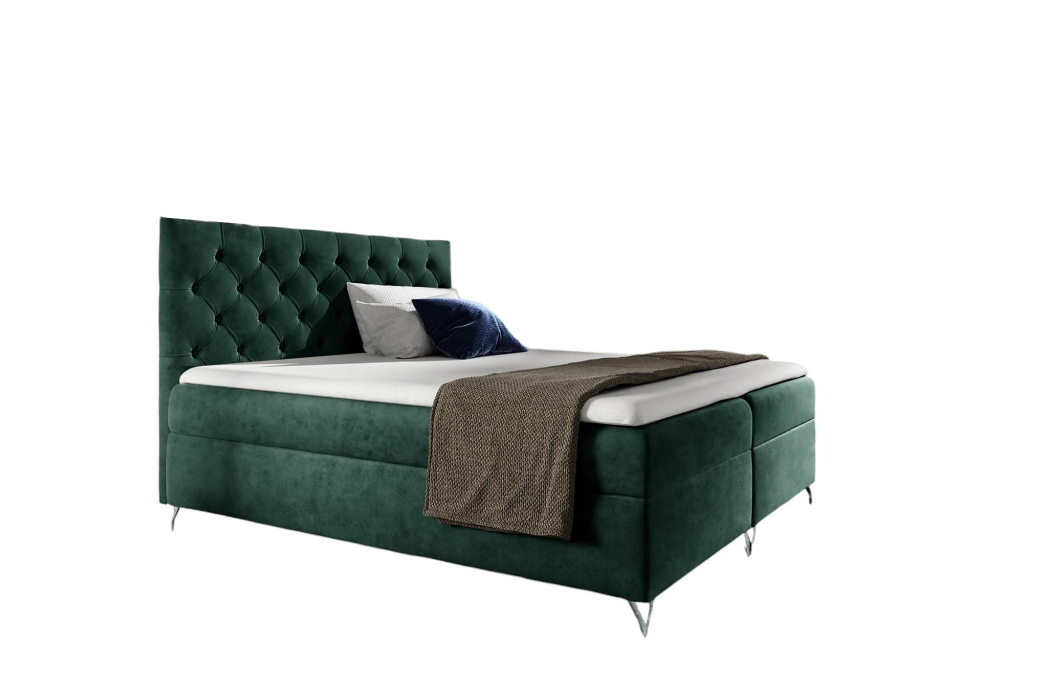 BOXBETT Ambre In Fresh - Grün, Holzwerkstoff/Textil (160/200cm) - Fun Möbel