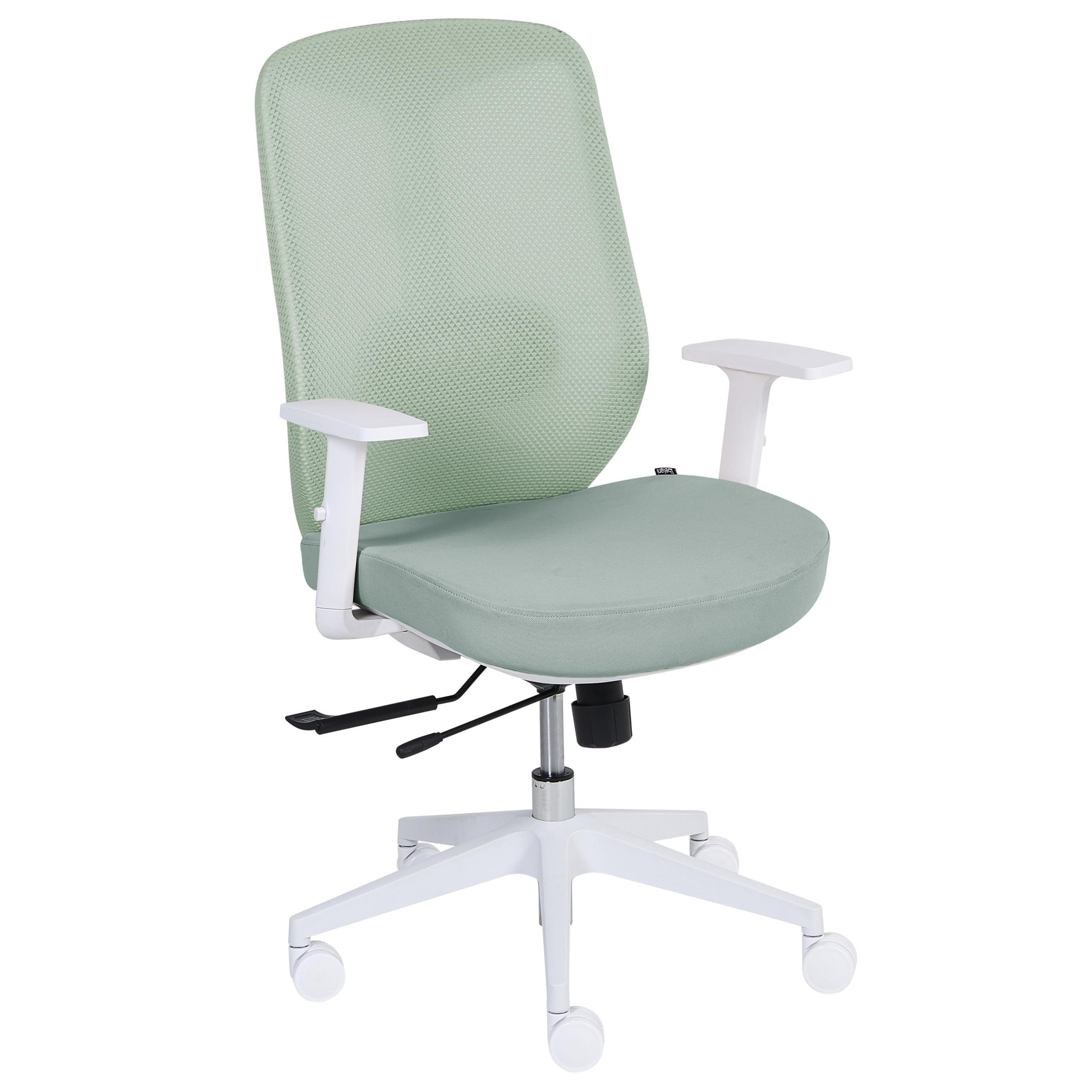 BÜROSTUHL Stoff Grün Zelar - Weiß/Grün, Textil (64/115/60cm) - Beliani
