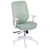 BÜROSTUHL Stoff Grün Zelar - Weiß/Grün, Textil (64/115/60cm) - Beliani