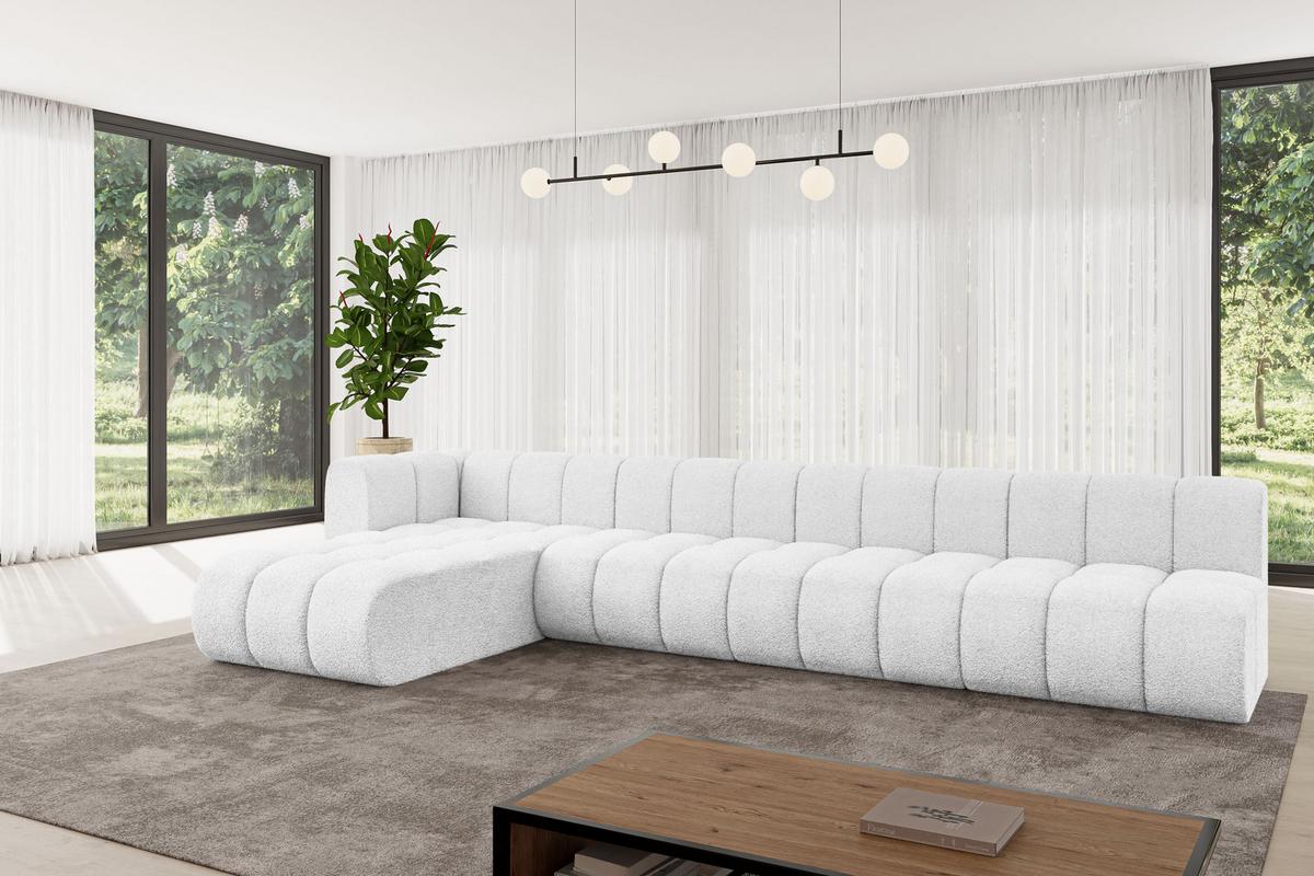 ECKSOFA modulares Sofa Darnel-L3 - 387x177x70 cm Weiß - Weiß, Holzwerkstoff/Textil (387/177cm) - ALTDECOR