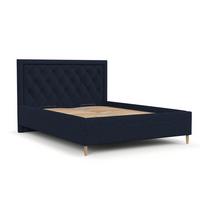 POLSTERBETT Lido 180/200 cm Marineblau im Riva Stoff - Naturfarben/Dunkelblau, Holz/Holzwerkstoff (180/200cm) - AltaBeds
