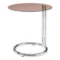 BEISTELLTISCH Ylivieska - Chromfarben/Bernsteinfarben, Glas/Metall (44.5/44.5/46cm) - [en.casa]