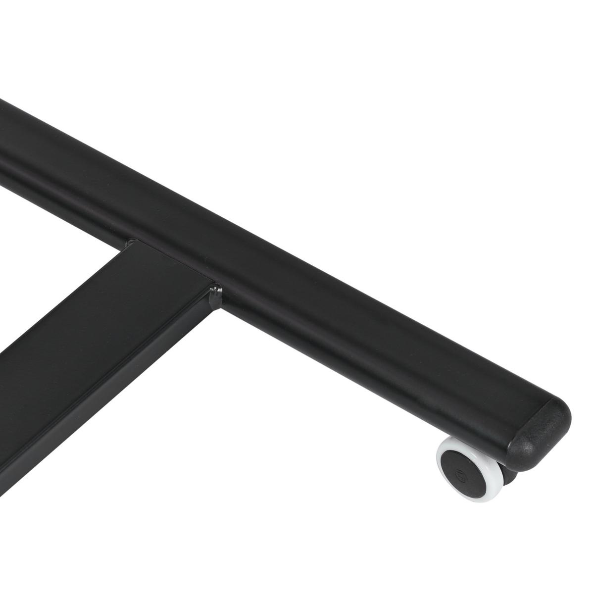 LAPTOPTISCH manuell höhenverstellbar 65/48 cm mit Rädern Dunkelbraun Academia - Schwarz/Braun, Holzwerkstoff/Metall (48/65/73cm) - Beliani
