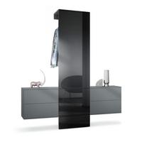 GARDEROBE Carlton Paneel in Schwarz Hochglanz - Schwarz Hochglanz, Holzwerkstoff (157/193/35cm) - Vladon