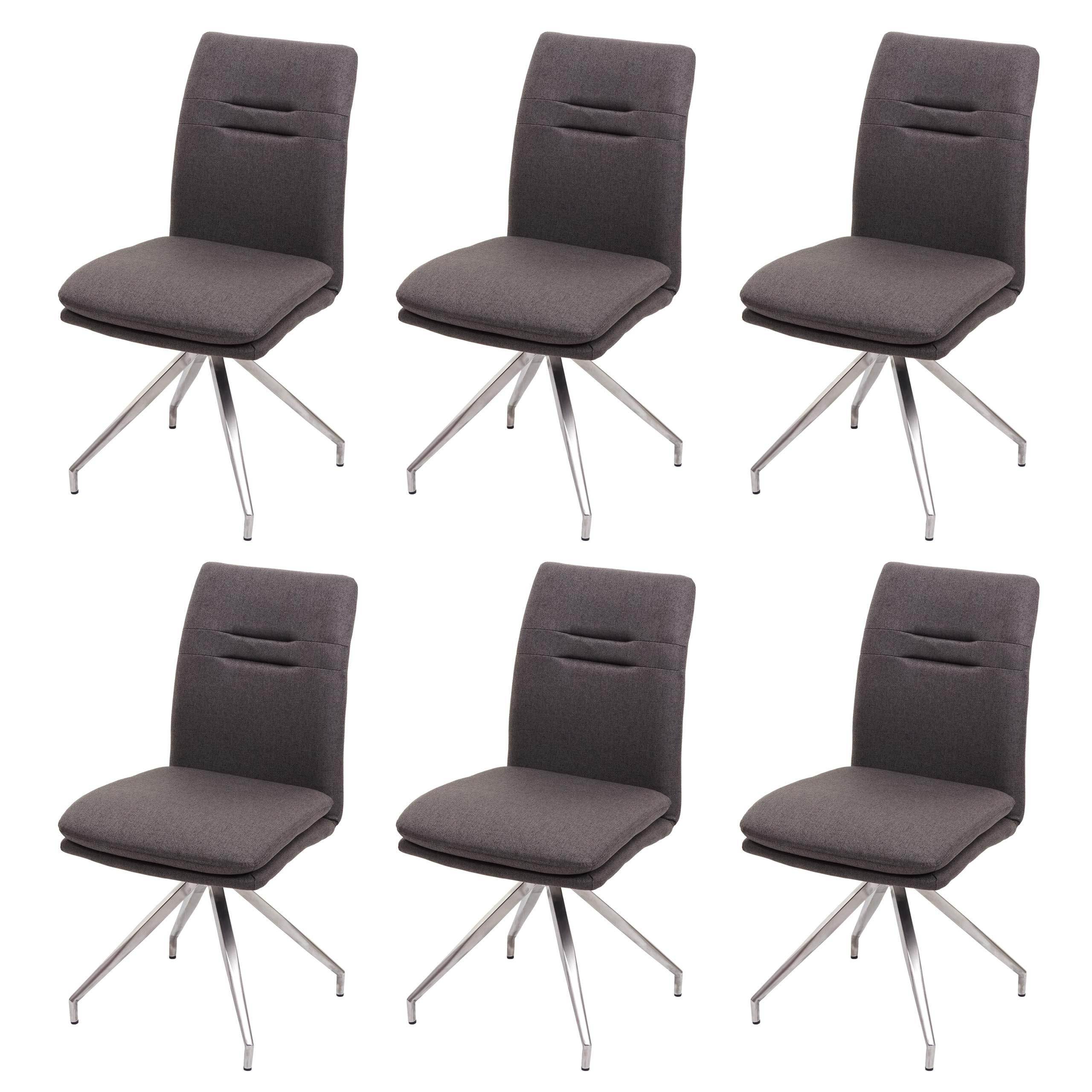 ESSZIMMERSTUHL Grau 6er-Set - Braun/Grau, Textil (47/90/60cm) - MCW