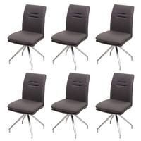 ESSZIMMERSTUHL Grau 6er-Set - Braun/Grau, Textil (47/90/60cm) - MCW
