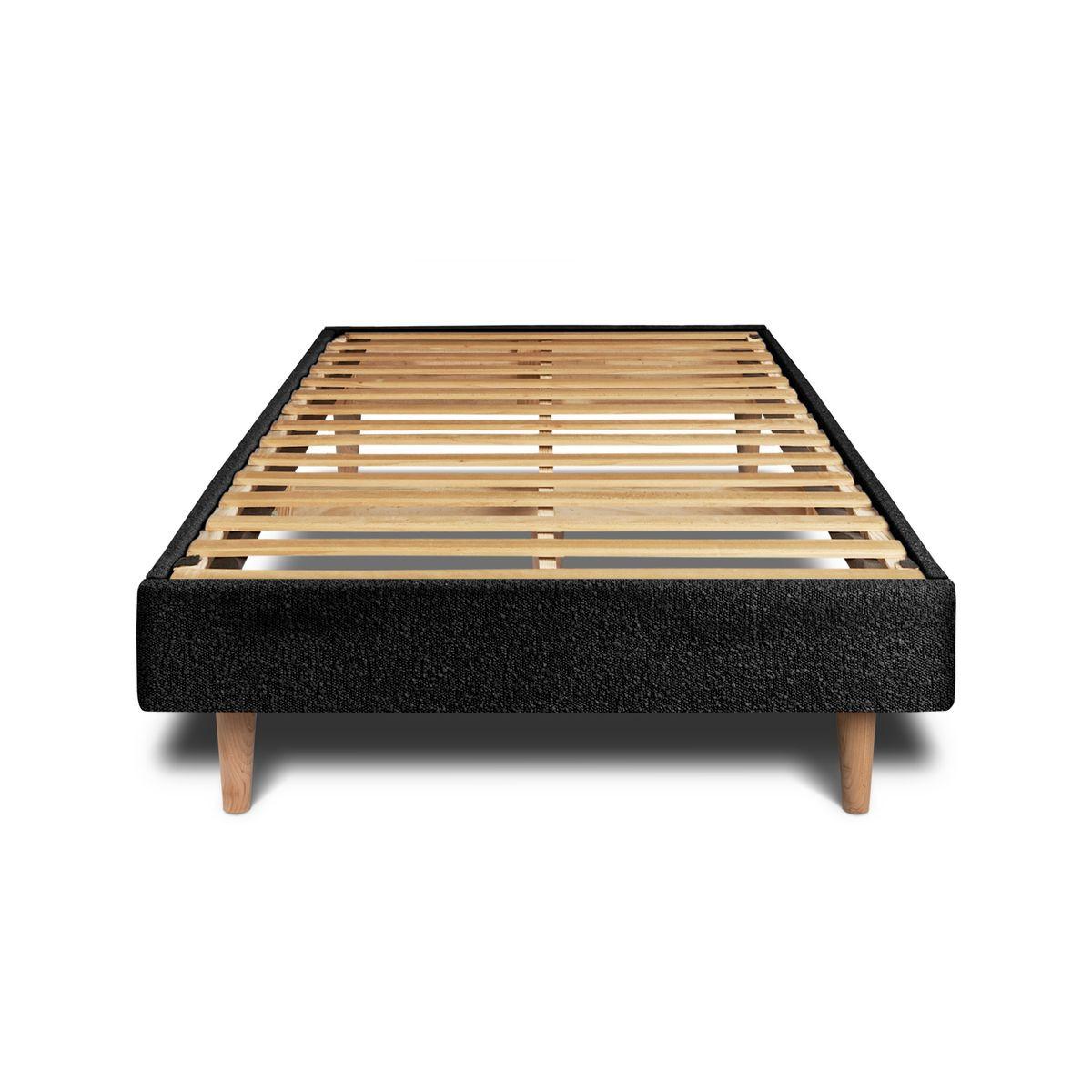 LATTENROST – Bouclé-Stoff– Bausatz zur Selbstmontage - 90x190 cm - Beige/Schwarz, Karton/Holz (90/190cm) - Sommeil de Plomb