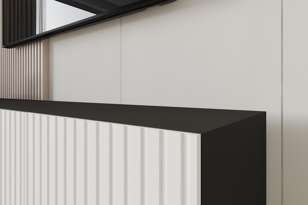 LOWBOARD KITO-W 2x100x40x40 cm - Schwarz / Weiß - Schwarz/Weiß, Holzwerkstoff (200/40/40cm) - ALTDECOR