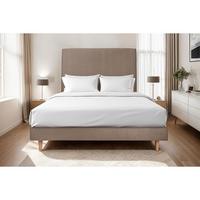 LATTENROST – Samtstoff – Bausatz zur Selbstmontage - 180x200 cm - Taupe/Beige, Karton/Holz (180/200cm) - Sommeil de Plomb
