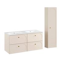 BADMÖBEL 120.4cm Sanae 2er-Set Sandbeige - Beige, Holzwerkstoff (120.4/57/46cm) - Petits-meubles
