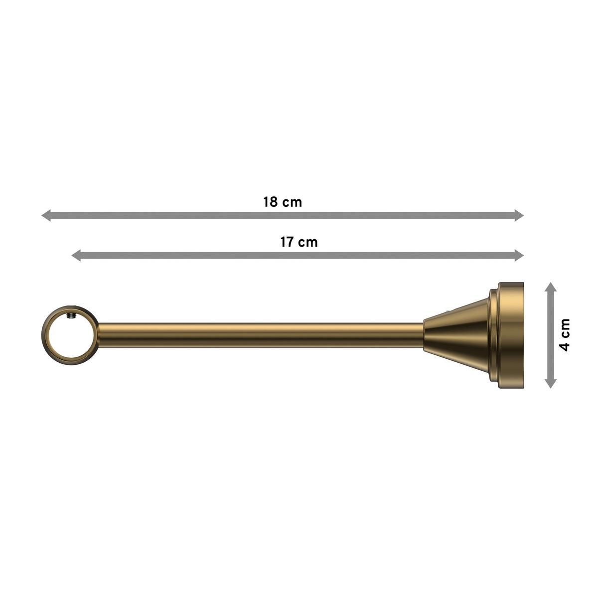 TRÄGER FÜR GARDINENSTANGEN 16 mm Ø, Primus 1-läufig, Messing Antik - Bronzefarben, Metall (19.2/4/4cm) - INTERDECO
