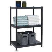 METALLREGAL 61x41x90 cm mit 3 Ebenen - Schwarz, Metall (41/90/61cm) - shelfr