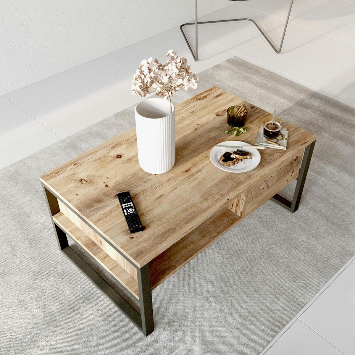 COUCHTISCH Laukaa 100/60/45 - Dunkelbraun, Holzwerkstoff (60/100/45cm) - [en.casa]
