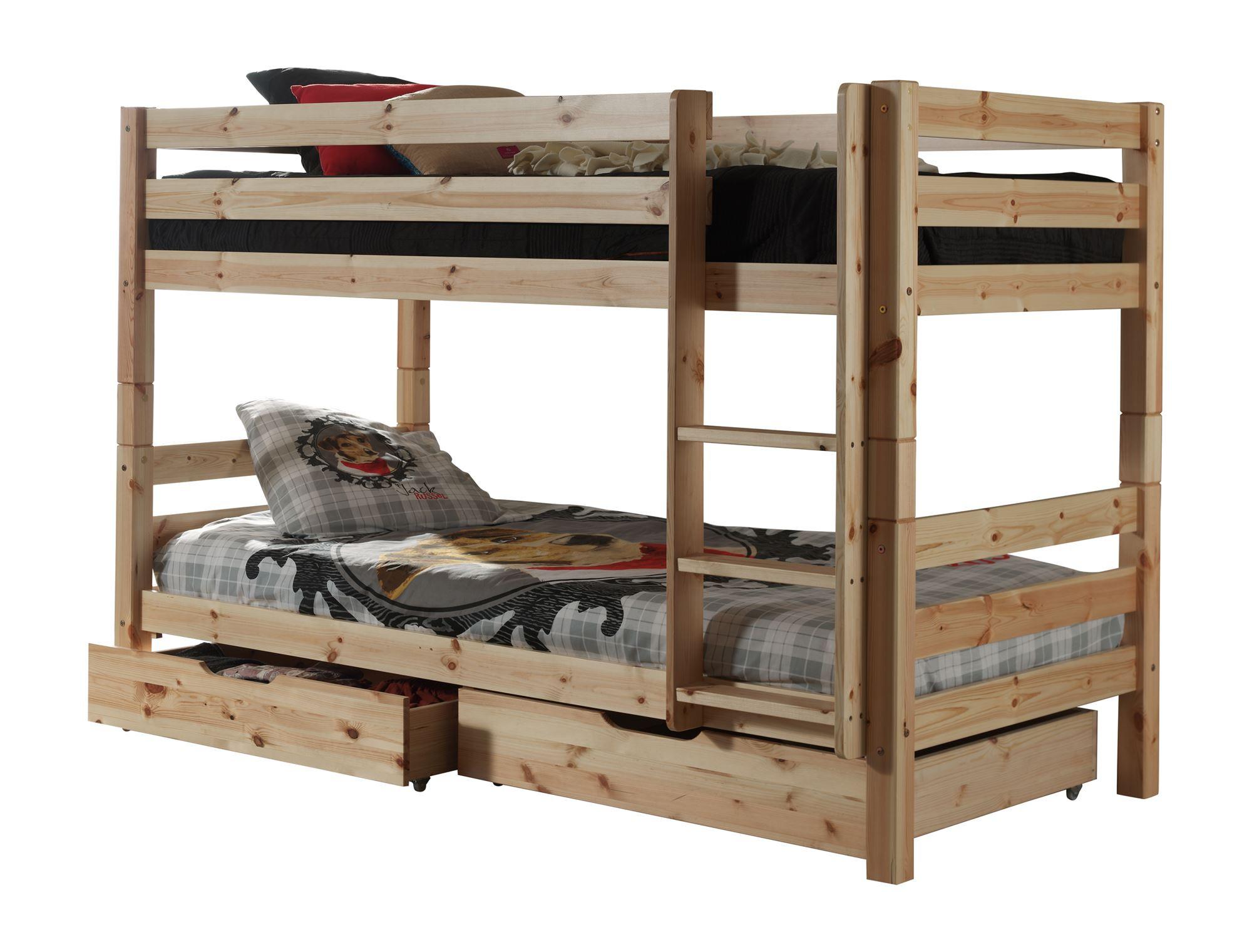 ETAGENBETT Karolina 210x140x105 aus Massivholz in natur - Kieferfarben, Holz (90/200cm) - 58aufmkessel