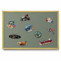MAGNETTAFEL 60x40 cm Goldener Rahmen Oliv - Olivgrün, Metall (60/50/0.4cm) - TULUP