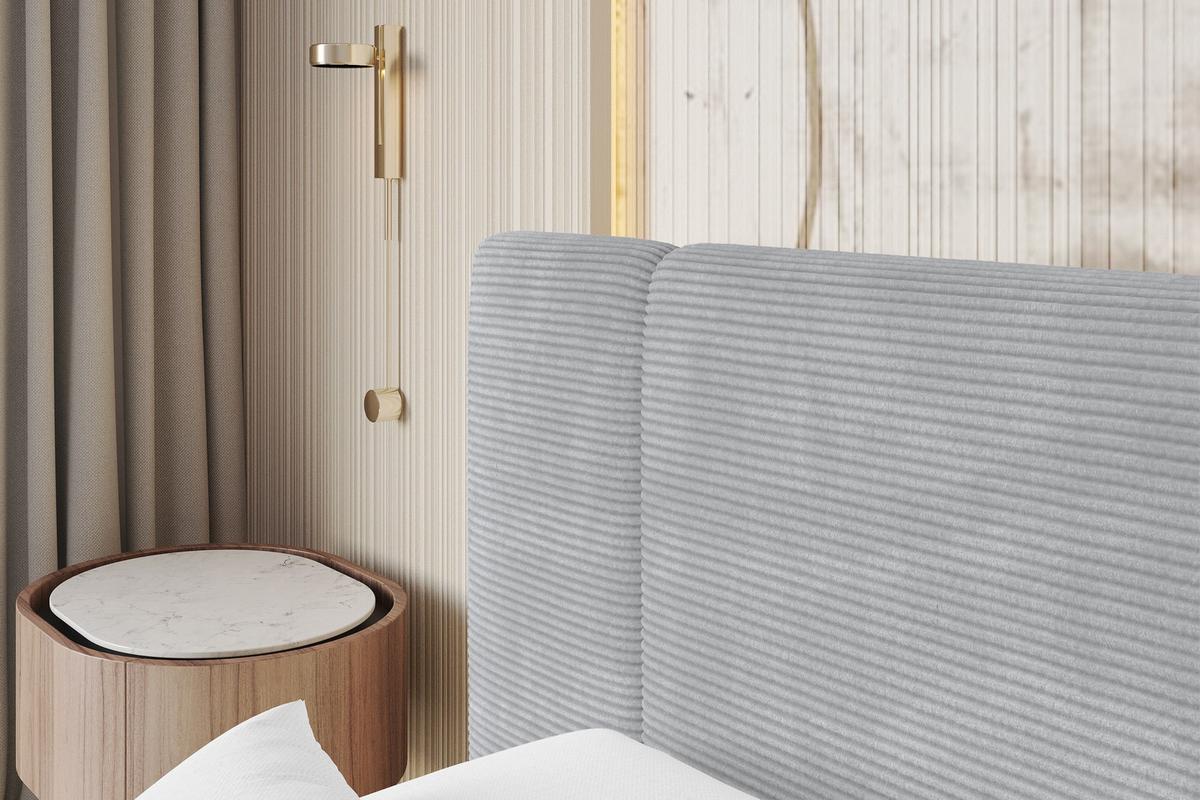 POLSTERBETT mit Bettkasten, Fußteil und Lattenrost, Bett mit Matratze H3/H4 - TEVO-Z 140x200 Grau - Anthrazit, Holzwerkstoff/Textil (140/200cm) - ALTDECOR