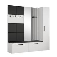 GARDEROBENSCHRANK MODULO 201,2/204/40 cm Modern Garderobe-Set Weiß - Schwarz/Weiß, Holzwerkstoff (201.2/204/40cm) - MASSENO