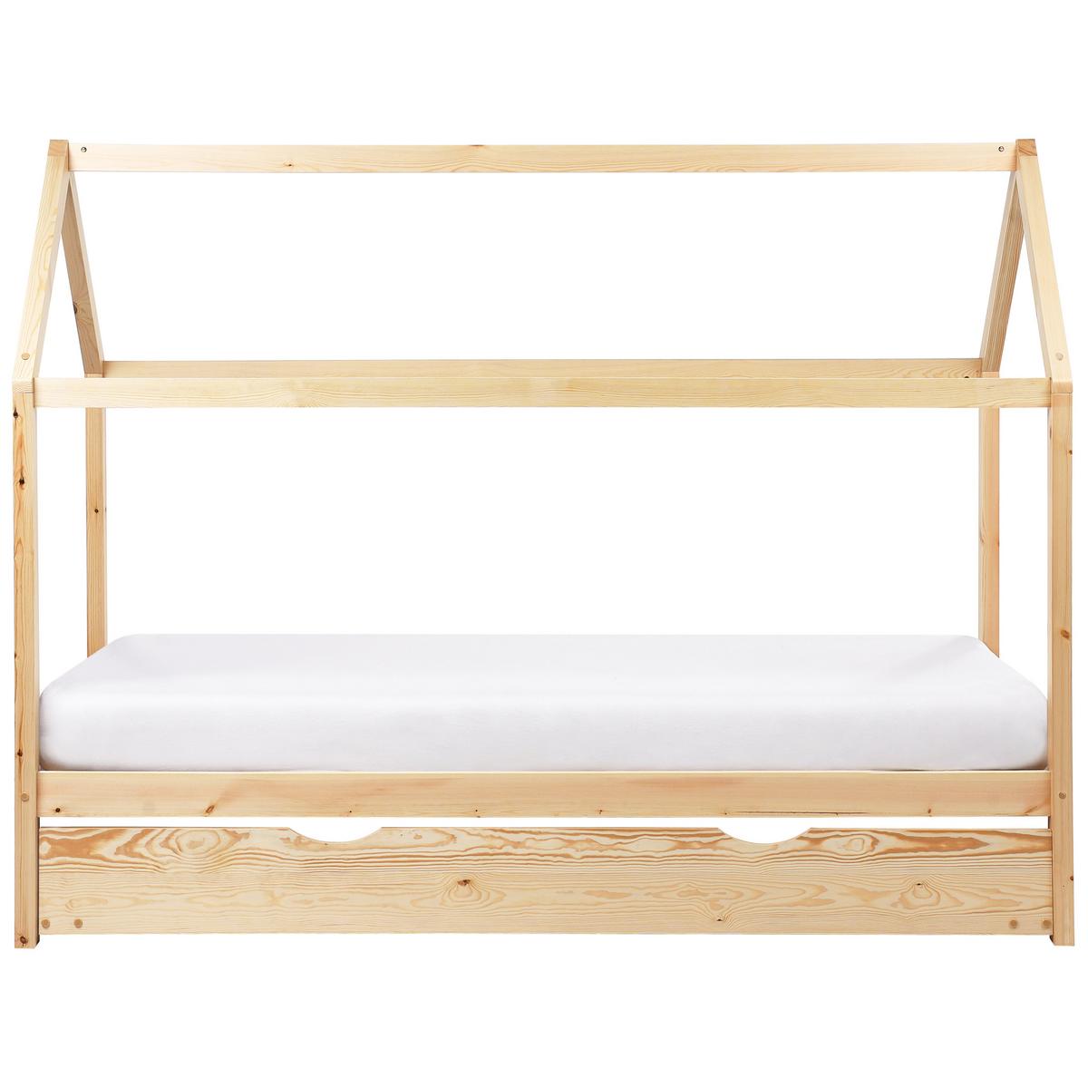 KINDERBETT 90x200 cm Heller Holzfarbton Crillon - Hellbraun, Holz (90/200cm) - Beliani