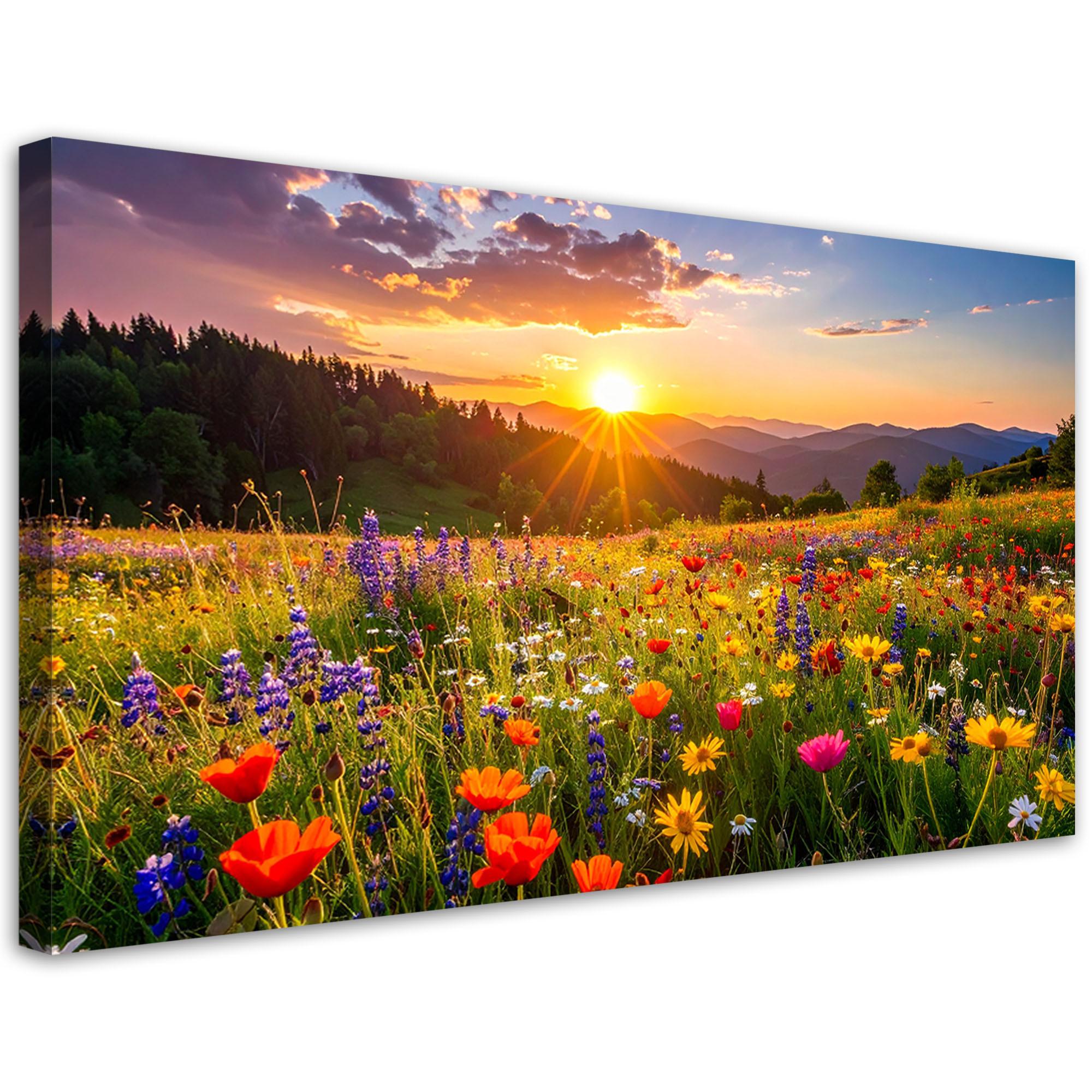 LEINWANDBILD Landschaften 100x50cm - Multicolor, Textil (100/50cm) - Feeby