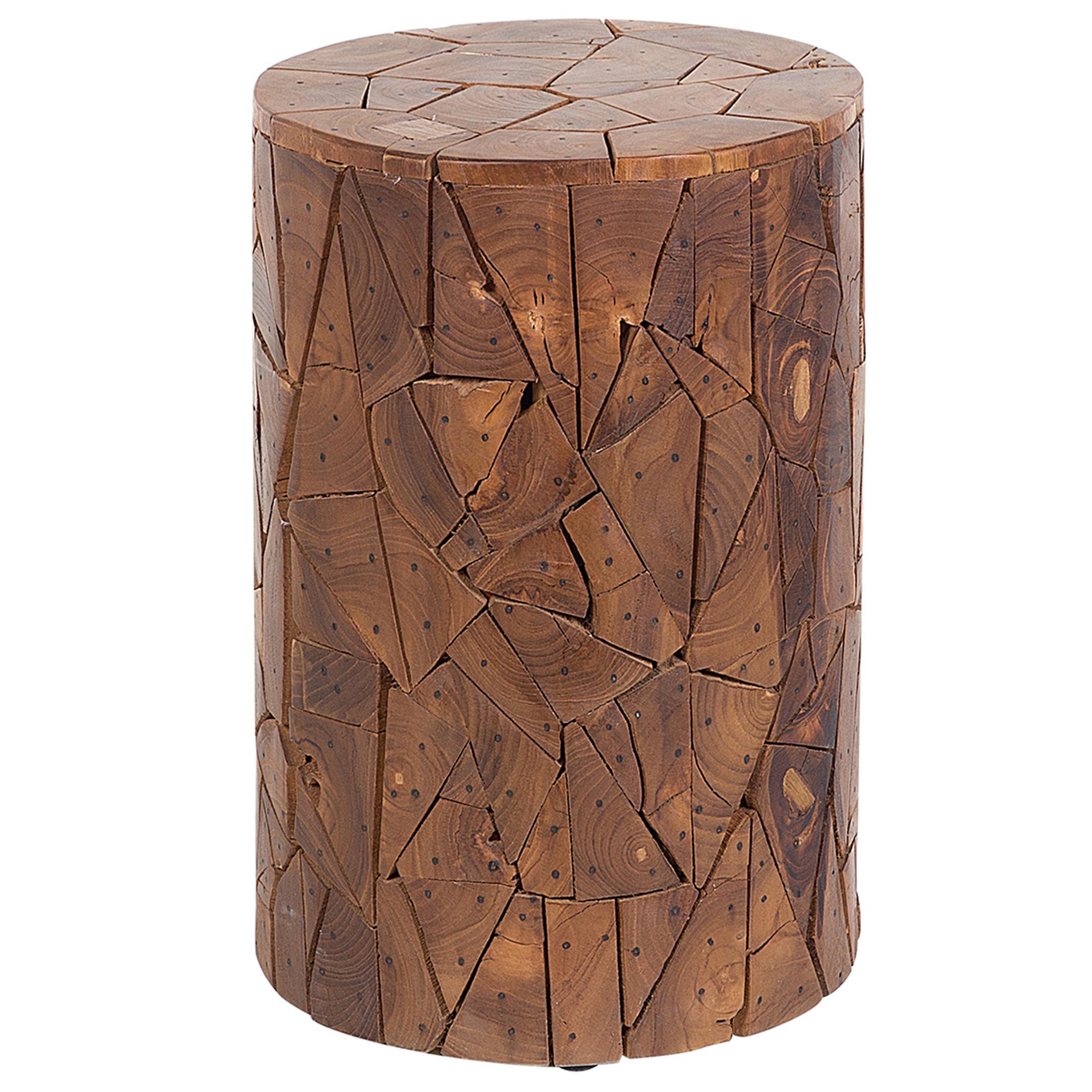 BEISTELLTISCH Teakholz braun 30 cm Dawson - Dunkelbraun, Holz (30/30/46cm) - Beliani