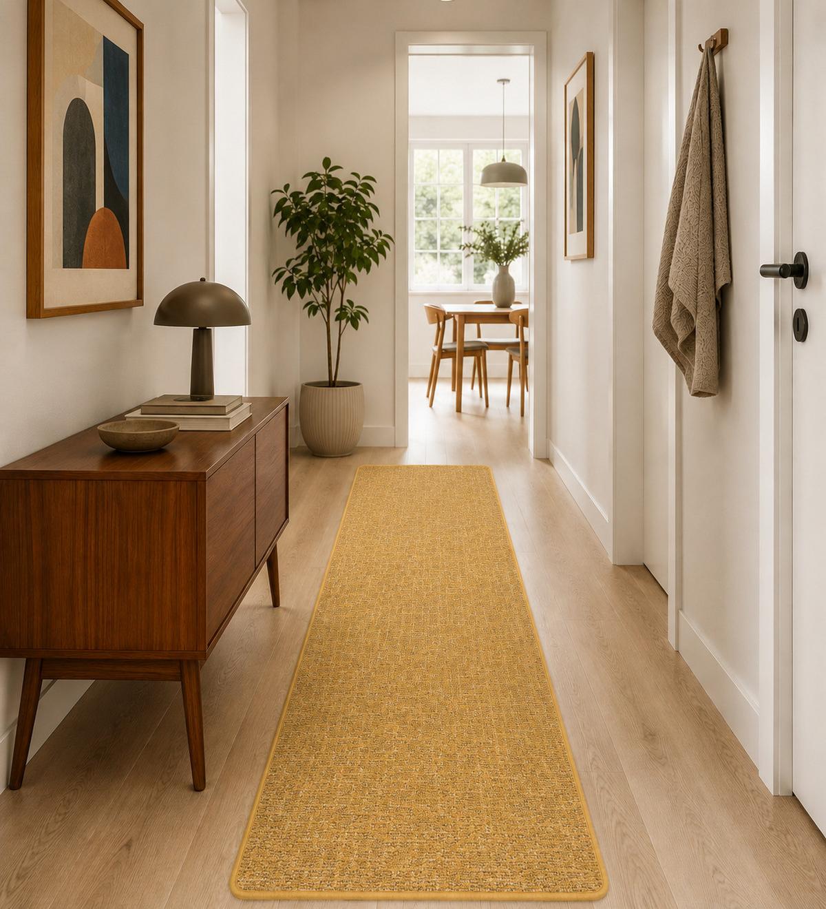 SCHLINGEN DESIGNER TEPPICH LÄUFER NIVA - Currygelb, Textil (80/200cm) - Snapstyle