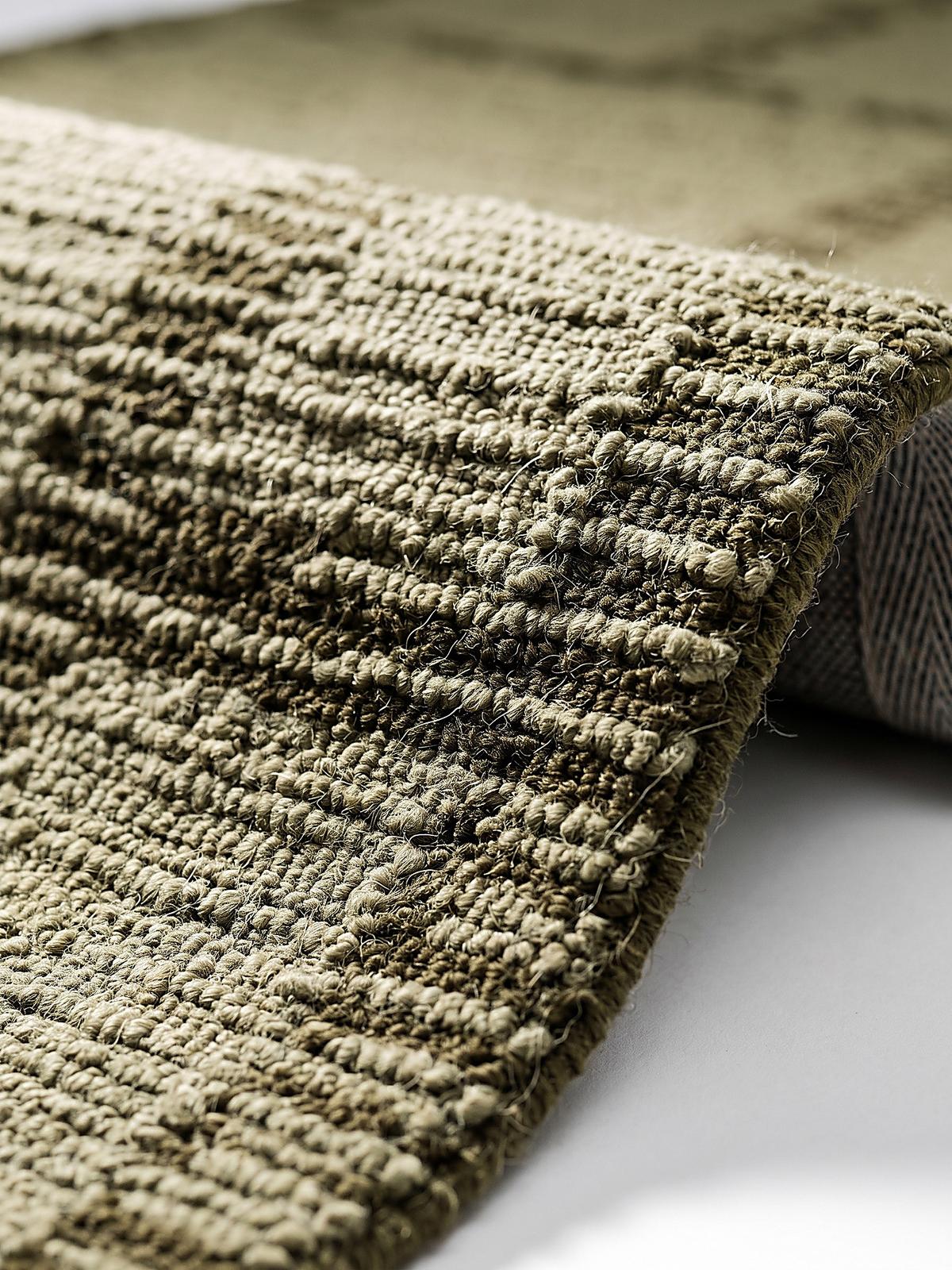 LÄUFER handgetuftet GANNEL, in Salbeigrün, Blockdesign, 80 x 230 cm - Grün, Textil (80/230cm) - KADIMA DESIGN