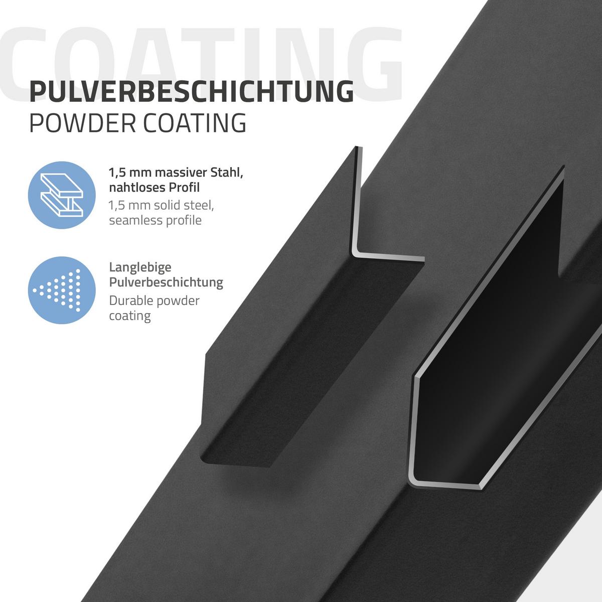 TISCHBEINE Metall Schwarz 120x78x72 cm X-Form 4-beinig aus Stahl - Schwarz, Metall (78/71.5/120cm) - ML-DESIGN