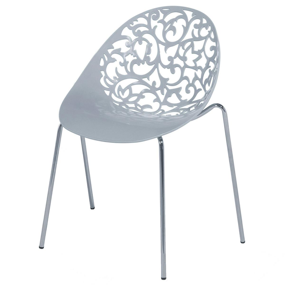 ESSZIMMERSTUHL 4er-Set Kunststoff Grau Mumford - Grau, Kunststoff/Metall (62/80/43cm) - Beliani