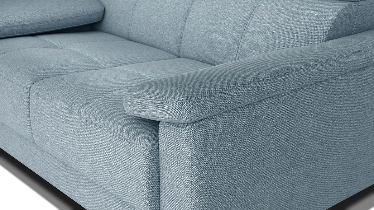 SOFA TAUNUS 2-Sitzer, hellblau - Schwarz/Hellblau, Holzwerkstoff/Textil (141/80/102cm) - Wozimo