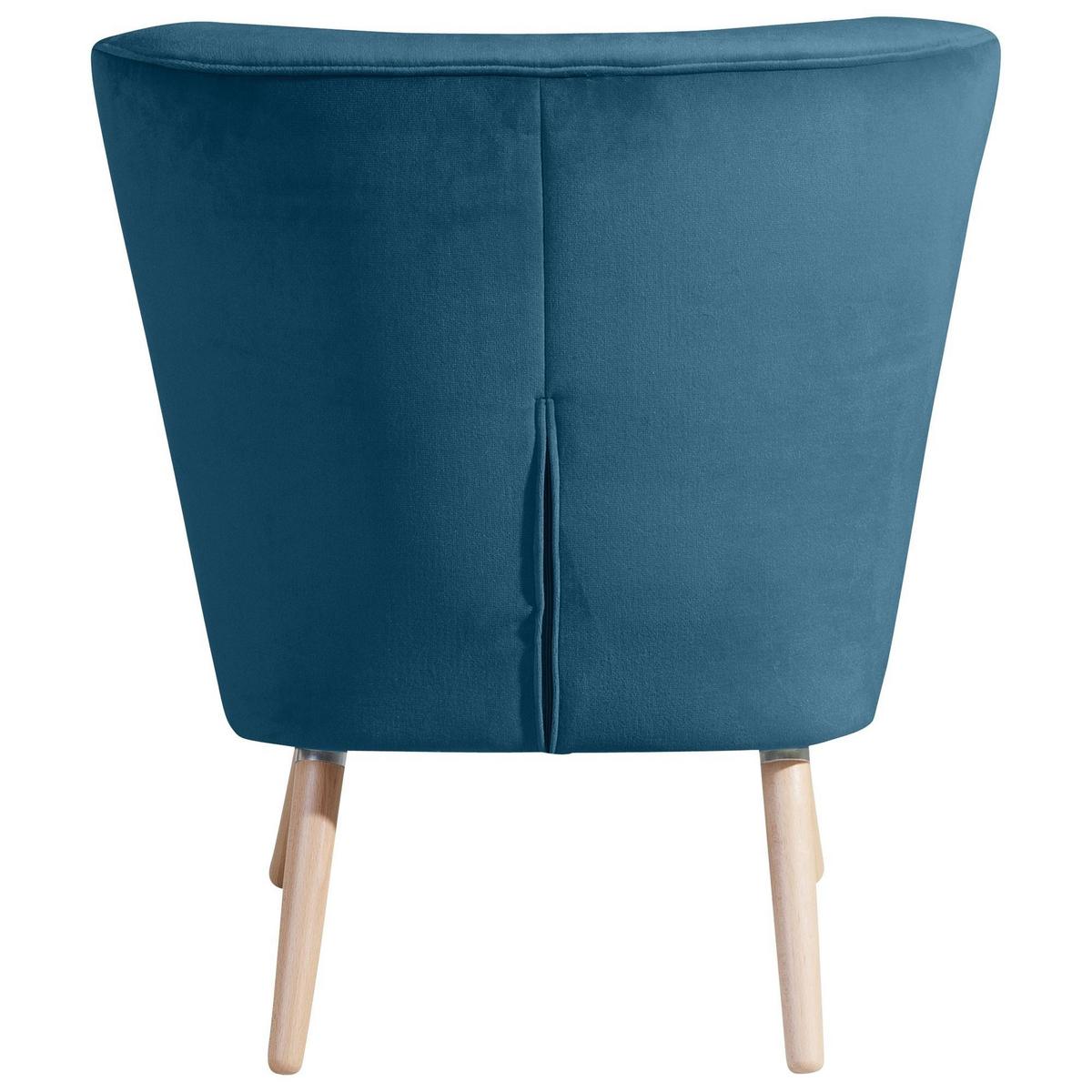 SESSEL Kassi Bezug Samtvelours Buche natur / petrol - Blau, Kunststoff (69/80/68cm) - 58aufmkessel